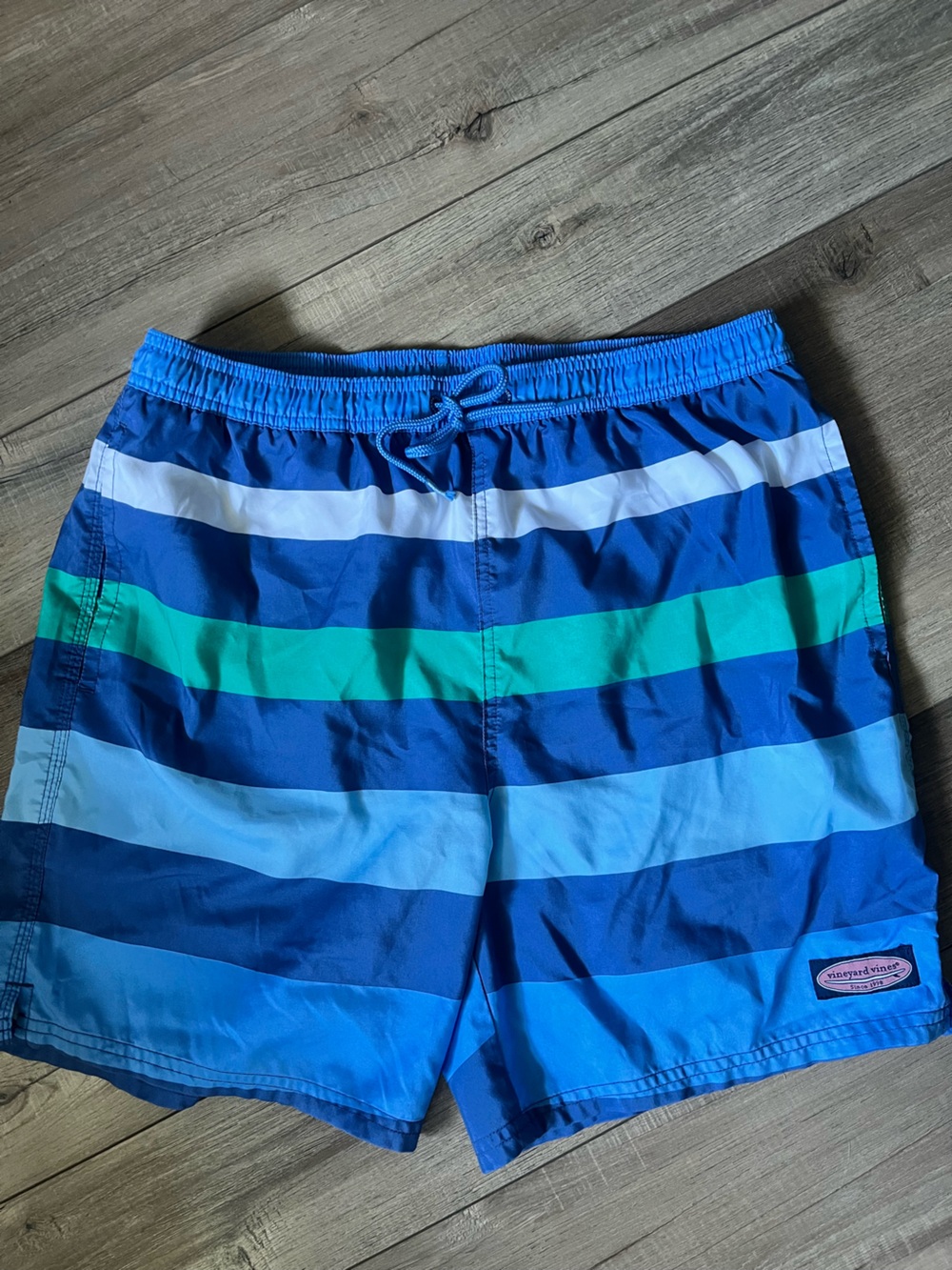 Vineyard Vines Blue Multi-Stripe Men's Swim Trunks